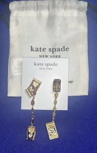 Kate Spade What A Snack Linear Earrings KETCHUP MUSTARD HOT DOG FRENCH FRIES NWT - Picture 1 of 12