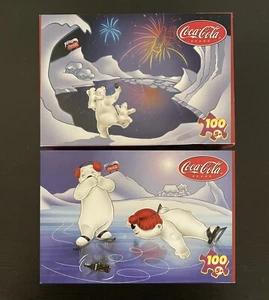 Jigsaw Puzzles 100 Pieces Coca Cola Polar Bears Lot of 2 Unopened - Picture 1 of 5
