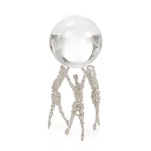 Trine Sculpture Nickel Finish - Decorative Accent with Crystal Orb, John Richard - Picture 1 of 8