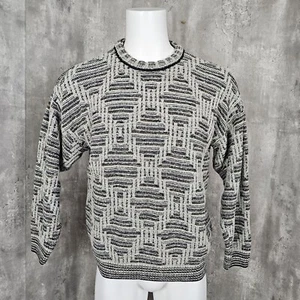 Vintage 90s Brandini Italy Herren L Grobstrick Wollpullover Sweater Hiphop - Bild 1 von 7