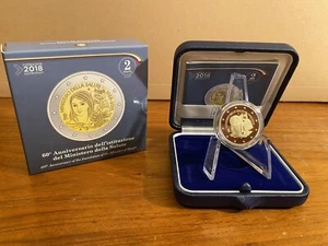 2 EURO GEDENKMÜNZE ITALIEN 2018 GESUNDHEITSMINISTERIUM PROOF SPIEGELFUND BE - Bild 1 von 5