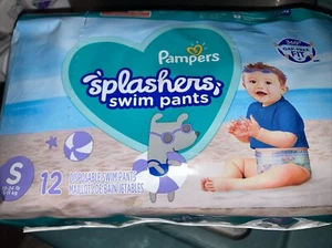 Pampers Splashers Small Swim Pants Diapers 13-24 lb Baby 12 Count - Picture 1 of 5
