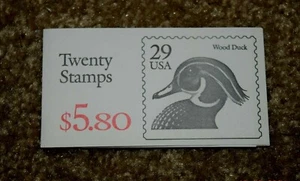 VINTAGE, Booklet of Twenty "WOOD DUCK," 29c Stamps, MNH, New - Picture 1 of 3