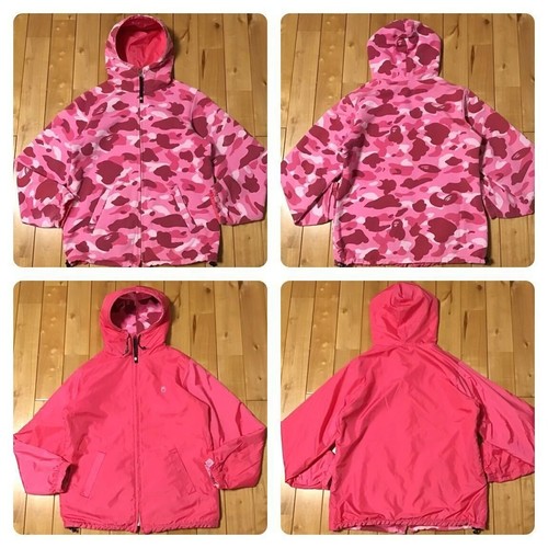 A BATHING APE (BAPE) Giacca con cappuccio BAPE reversibile rosa mimetica una scimmia da bagno NIGO taglia ALTA donna JP!!