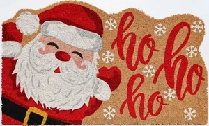 SANTA CLAUS VINYL BACK COIR DOORMAT - 18" x 30" - CHRISTMAS WELCOME MAT - Picture 1 of 1