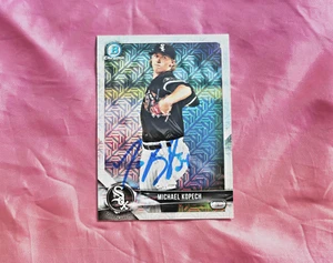 2018 Topps and Bowman Chrome Michael Kopech signed /+ free used 45rmp record - Bild 1 von 3
