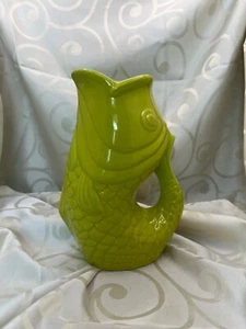 Bistro Brights Lime Green Gurgling Fish Pitcher Creamer - Picture 1 of 11