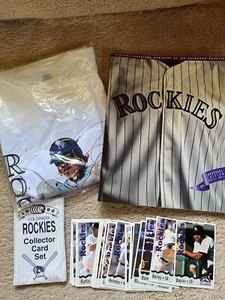 VTG Colorado Rockies T Shirt Adult Med, Inaugural Program and 1996 Card Set Lot - Picture 1 of 5