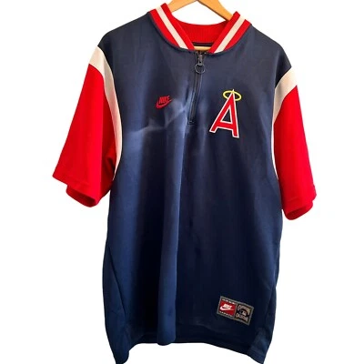 Camiseta Nolan Ryan Angels Colección Nike Cooperstown 1/4 Cremallera L Manchas Desteñidas por el Sol Foto 1 de 4