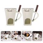 2 fondue cups with forks & tea light for cheese & chocolate
