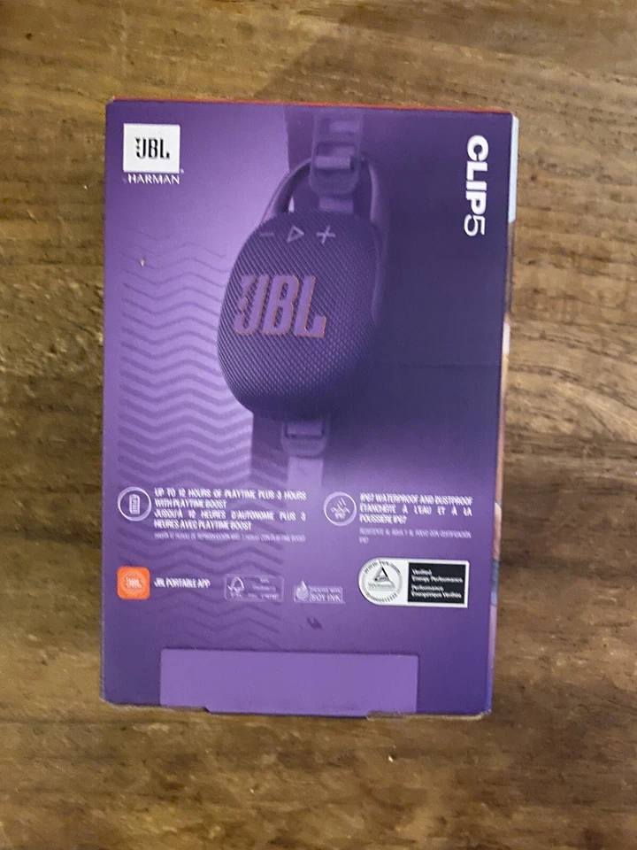 JBL JBLCLIP5PURAM-Z Clip 5 Portable Speaker Purple - Certified