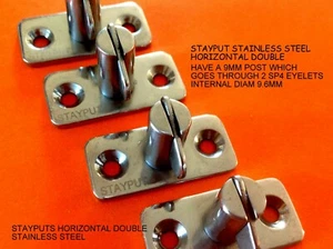 STAYPUT FASTENERS MARINE GRADE STAINLESS HORIZONTAL DOUBLE 9mm POST x 4 - Picture 1 of 9