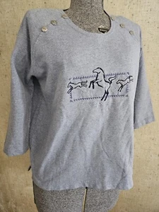 Artisan Sweatshirt 3/4 Ärmel Aufzucht Pferd Gr. M - Bild 1 von 7