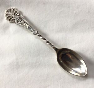 1898 Solid Silver Victoria Era Beautiful Openwork Twist Tea Spoon. #2