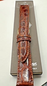 WUNDERSCHÖNES KROKODIL ARMBAND MM18/16 DUNKELGOLD HANDMADE - Bild 1 von 3