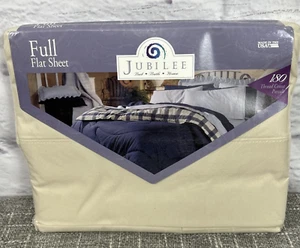 Jubilee Vintage Flat Sheet Ivory USA Deadstock Cotton Blend - Picture 1 of 5