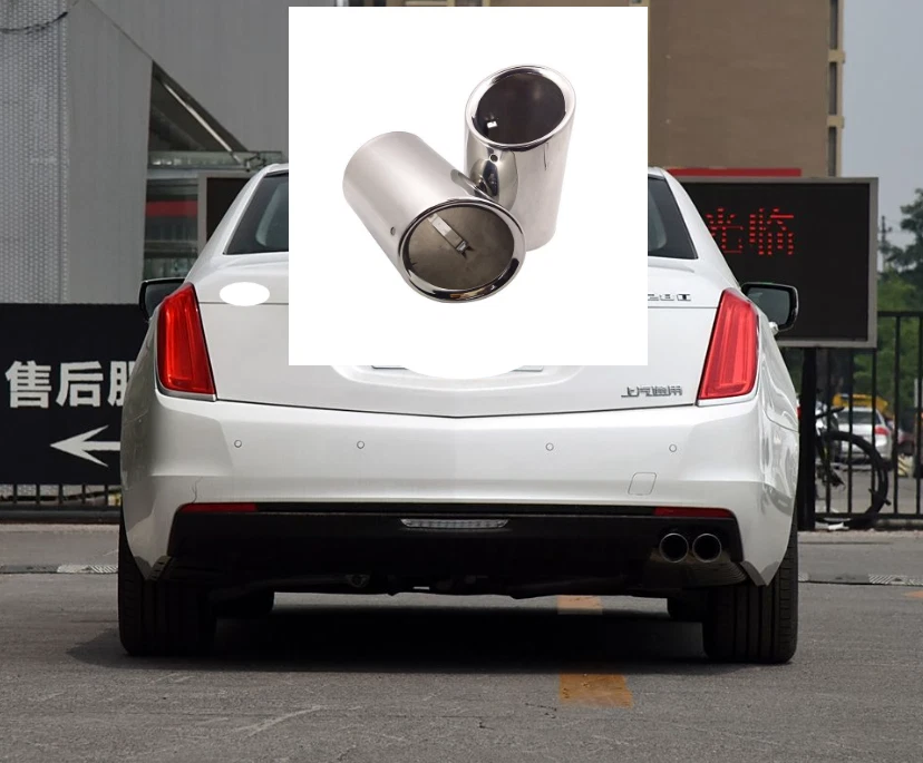 2 стальных наконечника глушителя задней выхлопной трубы автомобиля для Cadillac CT6 2016-2017 - Изображение 1 из 4