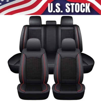 For Dodge Charger Car Seat Covers Full Set Front Rear Leather Cushion Protector Foto 1 de 4