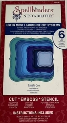 Spellbinders/Nestabilities 标签 One ~ 6 DIES — 第 1/2 张图片