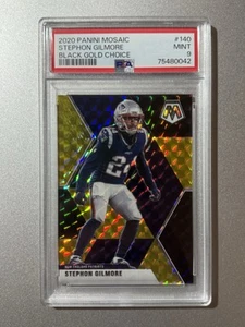 Stephon Gilmore NE Patriots Panini Mosaic NFL 2020 BLACK GOLD SSP /8 PSA 9 - Picture 1 of 7