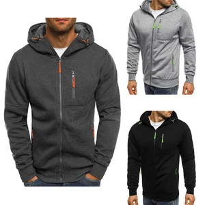 Men's Hoodies Long Sleeve Sweatshirt Zipper Design Hooded Sweatshirt Sportswear - Picture 1 of 22