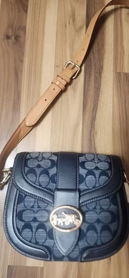 Coach Georgie Saddle Bag In Signature Chambray C4066 horse & carriage crossbody - Image 1 of 4