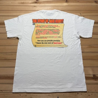 Camiseta Divertida Gráfica Lee The Story Of Jack Schitt Años 90 De Colección Hecha en EE. UU. - Grande Foto 1 de 4