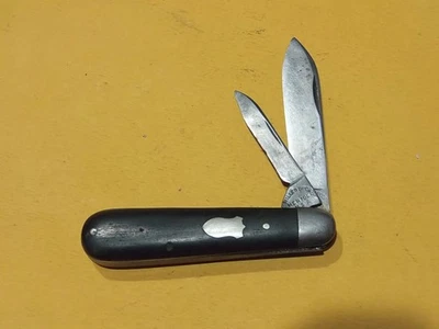 Navaja de bolsillo vintage Miller Bros. Meriden U.S.A. 2 hojas mango de ébano 3 1/4" Foto 1 de 4