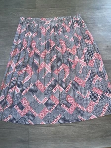 Leslie Fay Dresses Women's Petite Size 8P Lightweight Skirt Blue Red Pleated - Picture 1 of 6