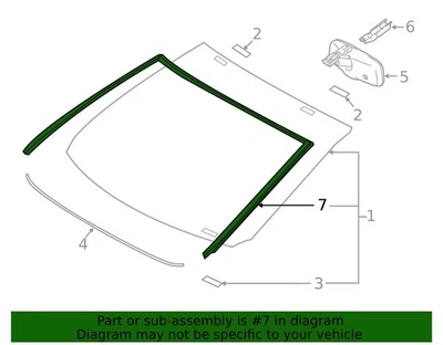 (1) Moldura de revelación de parabrisas original Toyota 75533-0R010 2013-2018 RAV4 Foto 1 de 2