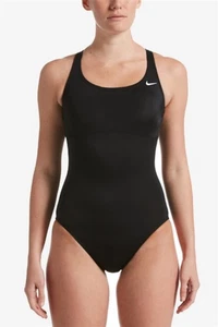 Costume da bagno Nike XL Epic Racerback 1pz nero 127095 nuovo senza etichette - Foto 1 di 2