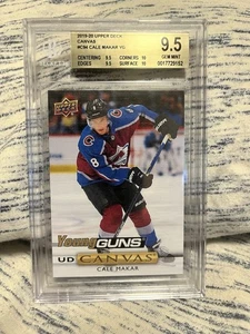 2019-20 Upper Deck Young Guns lona Cale Makar BGS 9,5 gema como nueva - Imagen 1 de 2