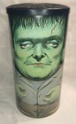 Frankenstein Cheinco 1960’s Vintage Metal Trash Can Universal Monster 16” W/ Lid