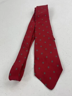 Dior VINTAGE CD PATTERN LOGO TIE CHRISTIAN DIOR WOVEN FRANCE RED NECKTIE - Image 1 of 4