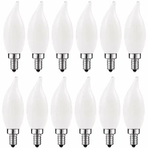 Luxrite Frosted LED Candle Bulbs 40W Equivalent 360lm 2700K UL E12 Base 12-Pack - Picture 1 of 7