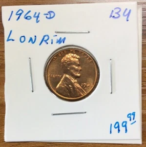 1964-D Penny W/L On Rim BU Error coin - Picture 1 of 3