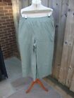 BNWT JOULES WIDE LEG CROPPED TROUSERS CROPPED 12 KHAKI GREEN RRP £49.95 LINDALE