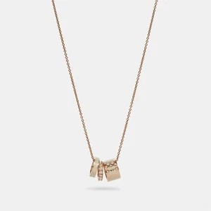 NWT COACH Signature Enamel Necklace Gold/Chalk Lobster Clasp Adjustable 16-18" - Picture 1 of 4