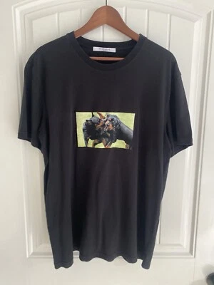 Camiseta Givenchy Paris Doble Rottweiler Para Hombres Calce Ajustado *RARA* Talla XL Foto 1 de 4