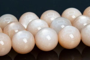 AAA 11-12MM Genuine Natural India Orange Peach Moonstone Round Loose Beads 15.5" - Picture 1 of 3