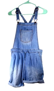 Cat & jack Girls' Shortalls Jean Light Medium Wash Size XL 14/16 shorts - Picture 1 of 5