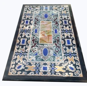 72" x 48" Marble Table Top pietra dura semi precious stones work home decor - Picture 1 of 3