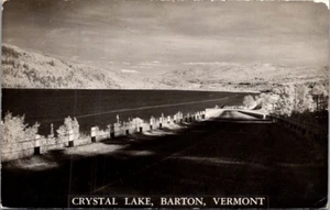 CRYSTAL LAKE Barton, Vermont VT RPPC c1951 Postcard - Imagen 1 de 2