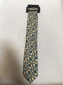 Croft & Barrow 100% Cotton Tie Yellow Floral Mens Necktie (APO-171-8) - Picture 1 of 4