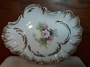 Antique  the Lamport House Hand Made Porcelain plate 12" Gold Details - Picture 1 of 7