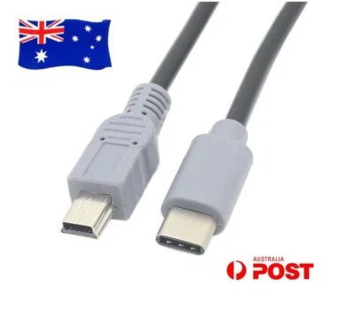 USB 3.1 Type-C USB-C to Mini USB 5P Data Sync Power Supply Charger Cable Cord AU - Image 1 of 2