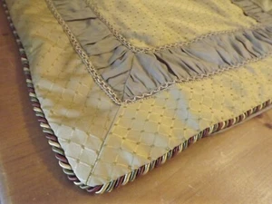new JC PENNEY EURAO SHAM gold diamonds lt sage green gathers RET40 2 available - Picture 1 of 12