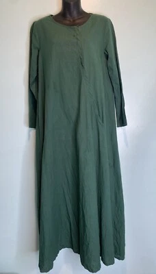 Zanzea Collections Women’s Cotton Tunic Kaftan Maxi Dress Medium Long Sleeves - Image 1 of 4