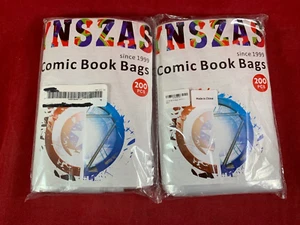 YNSZAS Comic Book Sleeves 2/ 200 Count Bags Clear Premium Ultra Thick 7.5x11.5 - Picture 1 of 1