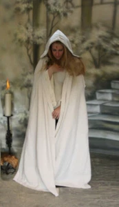 Gothic Mittelalter Magie Hexe Ritual Umhang Cloak woll - weiß natur M L XL Neu - Bild 1 von 3